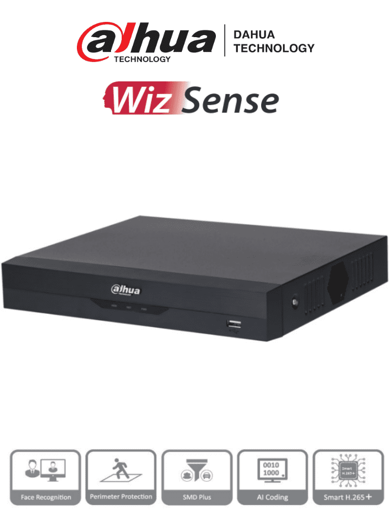 DVR DAHUA 8CH 5MP WIZSENSE H.265+ RECONOCIMIENTO FACIAL